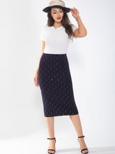 Women's midi skirt is fashionable and stylish, wrinkle free, with elastic pockets for office environment